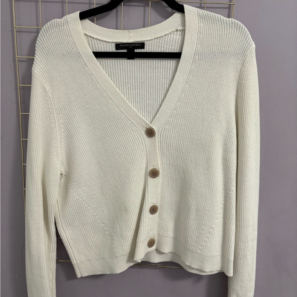 Banana Republic Cream Cardigan Sweater
